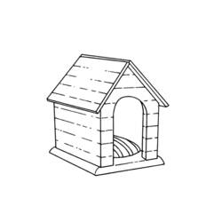 Dessin à colorier: Niche pour chien (Bâtiments et Architecture) #62396 - Coloriages à Imprimer Gratuits