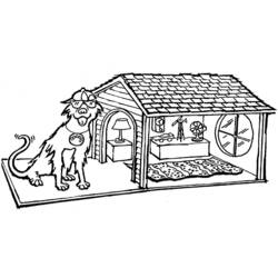 Dessin à colorier: Niche pour chien (Bâtiments et Architecture) #62413 - Coloriages à Imprimer Gratuits