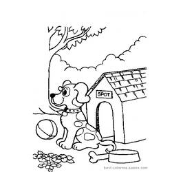 Dessin à colorier: Niche pour chien (Bâtiments et Architecture) #62423 - Coloriages à Imprimer Gratuits