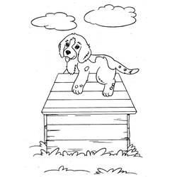 Dessin à colorier: Niche pour chien (Bâtiments et Architecture) #62424 - Coloriages à Imprimer Gratuits