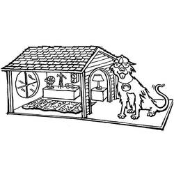 Dessin à colorier: Niche pour chien (Bâtiments et Architecture) #62430 - Coloriages à Imprimer Gratuits