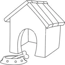 Dessin à colorier: Niche pour chien (Bâtiments et Architecture) #62432 - Coloriages à Imprimer Gratuits