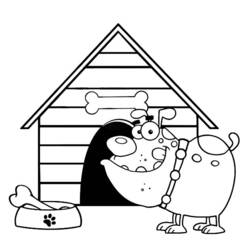 Dessin à colorier: Niche pour chien (Bâtiments et Architecture) #62459 - Coloriages à Imprimer Gratuits