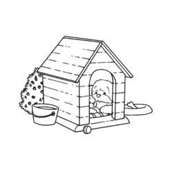 Dessin à colorier: Niche pour chien (Bâtiments et Architecture) #62462 - Coloriages à Imprimer Gratuits
