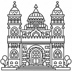 Dessin à colorier: Palais (Bâtiments et Architecture) #212223 - Coloriages à Imprimer Gratuits
