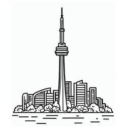 Coloriage Tour CN au Canada (Bâtiments et Architecture) #185411 à imprimer et colorier