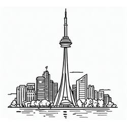 Coloriage Tour CN au Canada (Bâtiments et Architecture) #185412 à imprimer et colorier