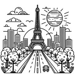 Dessin à colorier: Tour Eiffel (Bâtiments et Architecture) #219104 - Coloriages à Imprimer Gratuits