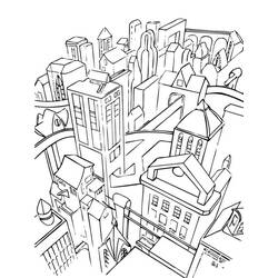 Coloriage Ville (Bâtiments et Architecture) #200595 à imprimer et colorier