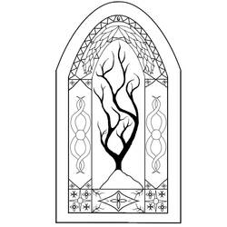 Coloriage Vitrail (Bâtiments et Architecture) #174273 à imprimer et colorier