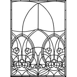 Coloriage Vitrail (Bâtiments et Architecture) #174277 à imprimer et colorier