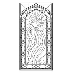 Coloriage Vitrail (Bâtiments et Architecture) #174280 à imprimer et colorier