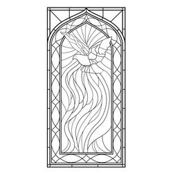 Coloriage Vitrail (Bâtiments et Architecture) #174290 à imprimer et colorier