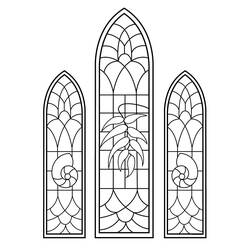 Coloriage Vitrail (Bâtiments et Architecture) #174304 à imprimer et colorier