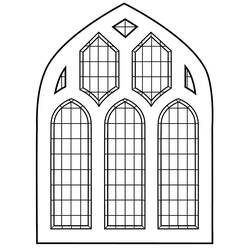 Coloriage Vitrail (Bâtiments et Architecture) #174305 à imprimer et colorier