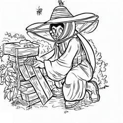 Dessins à colorier: Apiculteur - Coloriages à Imprimer Gratuits