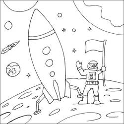 Coloriage Astronaute (Carrières et Professions) #184435 à imprimer et colorier
