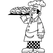 Dessin à colorier: Boulanger (Carrières et Professions) #89859 - Coloriages à Imprimer Gratuits