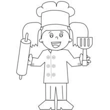 Dessin à colorier: Boulanger (Carrières et Professions) #89868 - Coloriages à Imprimer Gratuits