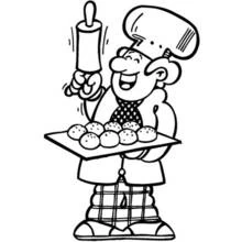 Dessin à colorier: Boulanger (Carrières et Professions) #89889 - Coloriages à Imprimer Gratuits