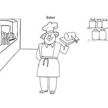 Dessin à colorier: Boulanger (Carrières et Professions) #89932 - Coloriages à Imprimer Gratuits
