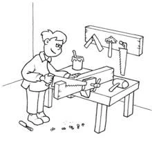 Dessin à colorier: Bricoleur (Carrières et Professions) #90390 - Coloriages à Imprimer Gratuits
