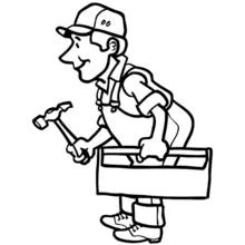 Dessin à colorier: Bricoleur (Carrières et Professions) #90408 - Coloriages à Imprimer Gratuits
