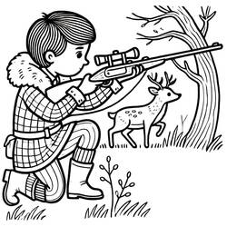 Dessin à colorier: Chasseur (Carrières et Professions) #218034 - Coloriages à Imprimer Gratuits