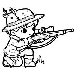 Dessin à colorier: Chasseur (Carrières et Professions) #218042 - Coloriages à Imprimer Gratuits