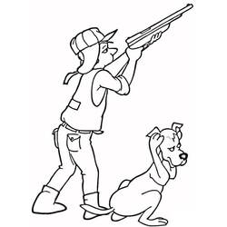 Dessin à colorier: Chasseur (Carrières et Professions) #218049 - Coloriages à Imprimer Gratuits