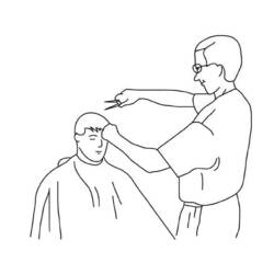 Dessin à colorier: Coiffeur / Coiffeuse (Carrières et Professions) #91247 - Coloriages à Imprimer Gratuits
