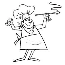 Dessin à colorier: Cuisinier / Cuisinière (Carrières et Professions) #91784 - Coloriages à Imprimer Gratuits