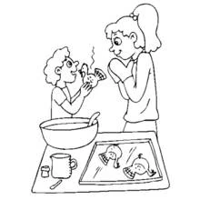 Dessin à colorier: Cuisinier / Cuisinière (Carrières et Professions) #91789 - Coloriages à Imprimer Gratuits