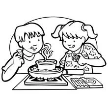 Dessin à colorier: Cuisinier / Cuisinière (Carrières et Professions) #91797 - Coloriages à Imprimer Gratuits