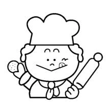 Dessin à colorier: Cuisinier / Cuisinière (Carrières et Professions) #91799 - Coloriages à Imprimer Gratuits