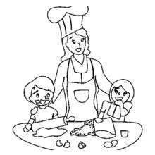 Dessin à colorier: Cuisinier / Cuisinière (Carrières et Professions) #91810 - Coloriages à Imprimer Gratuits