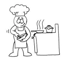 Dessin à colorier: Cuisinier / Cuisinière (Carrières et Professions) #91826 - Coloriages à Imprimer Gratuits