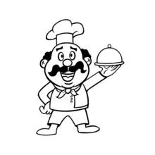Dessin à colorier: Cuisinier / Cuisinière (Carrières et Professions) #91847 - Coloriages à Imprimer Gratuits