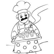 Dessin à colorier: Cuisinier / Cuisinière (Carrières et Professions) #91861 - Coloriages à Imprimer Gratuits