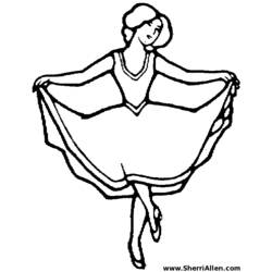 Dessin à colorier: Danseur / Danseuse (Carrières et Professions) #92112 - Coloriages à Imprimer Gratuits