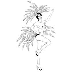 Dessin à colorier: Danseuse Brésilienne de Samba (Carrières et Professions) #191779 - Coloriages à Imprimer Gratuits