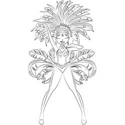 Dessin à colorier: Danseuse Brésilienne de Samba (Carrières et Professions) #191784 - Coloriages à Imprimer Gratuits