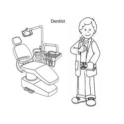 Dessin à colorier: Dentiste (Carrières et Professions) #200021 - Coloriages à Imprimer Gratuits