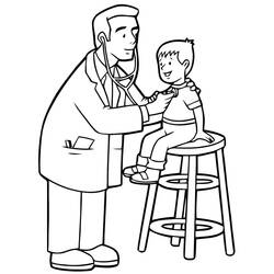 Dessin à colorier: Docteur / Médecin (Carrières et Professions) #187824 - Coloriages à Imprimer Gratuits