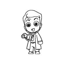 Dessin à colorier: Docteur / Médecin (Carrières et Professions) #93533 - Coloriages à Imprimer Gratuits