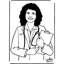 Dessin à colorier: Docteur / Médecin (Carrières et Professions) #93669 - Coloriages à Imprimer Gratuits
