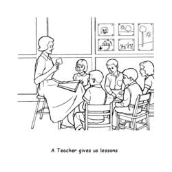 Dessin à colorier: Enseignant / Enseignante (Carrières et Professions) #94232 - Coloriages à Imprimer Gratuits
