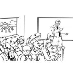 Dessin à colorier: Enseignant / Enseignante (Carrières et Professions) #94306 - Coloriages à Imprimer Gratuits
