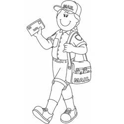 Dessin à colorier: Facteur (Carrières et Professions) #210186 - Coloriages à Imprimer Gratuits