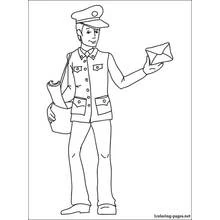 Dessin à colorier: Facteur (Carrières et Professions) #94963 - Coloriages à Imprimer Gratuits